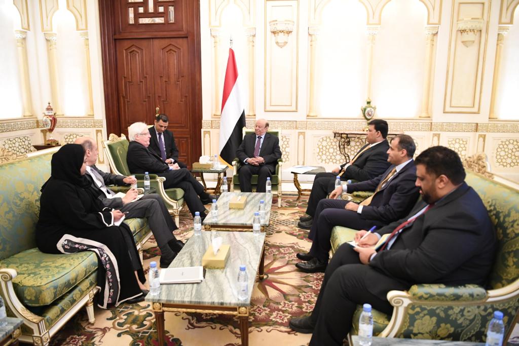رئيس الجمهورية يستقبل المبعوث الأممي إلى اليمن مارتن غريفيث