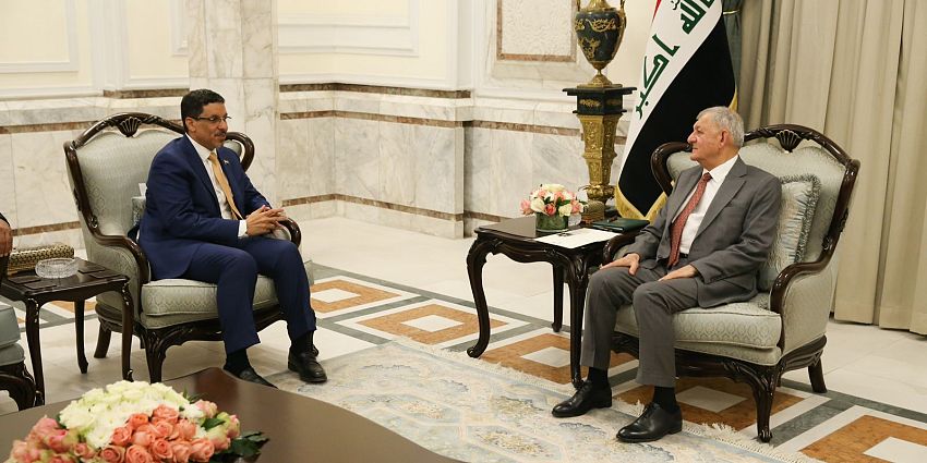 الرئيس العراقي يستقبل في قصر بغداد وزير الخارجية وشؤون المغتربين