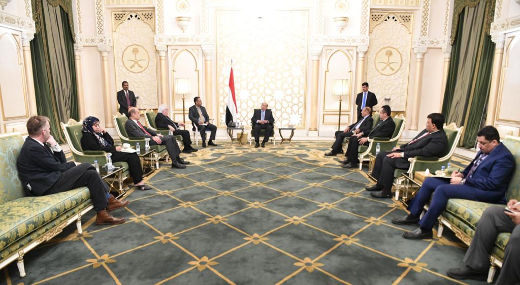 رئيس الجمهورية يستقبل المبعوث الأممي الى اليمن