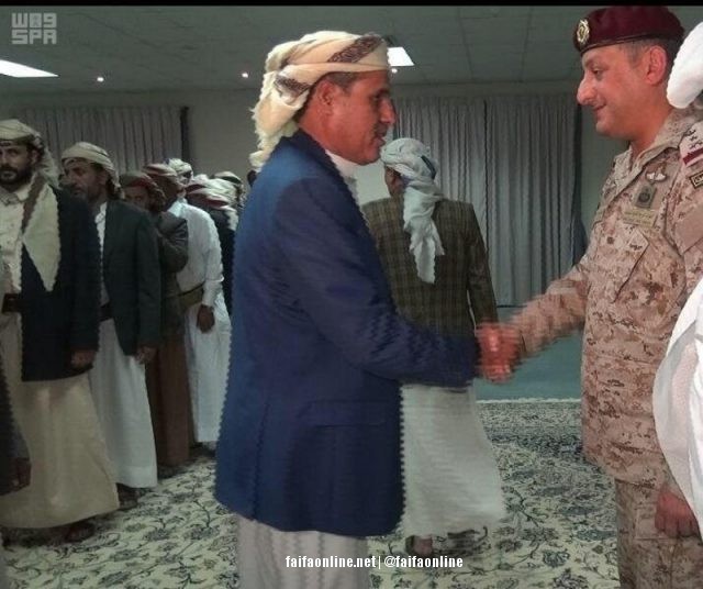 نجا من غارة جوية لمقاتلات التحالف : السعودية تحتفي اليوم بوصول شيخ قبلي كبير .. شاهد الصور