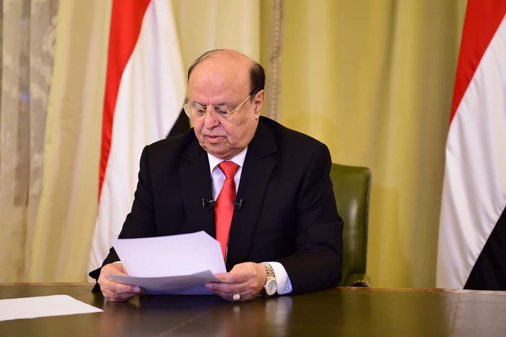 رئيس الجمهورية يجدد تأكيده المضي بالتصدي للمشروع الحوثي الإيراني ويدعو الجميع لدعم اتفاق الرياض