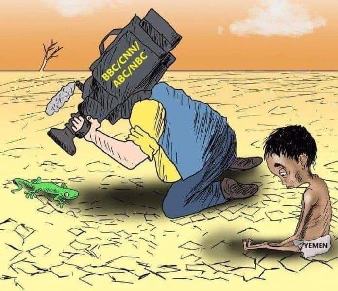 (حكاية في صورة)..هذا هو موقع اليمن من الإعلام الخارجي..أقوى صورة تختصر القصة !! 